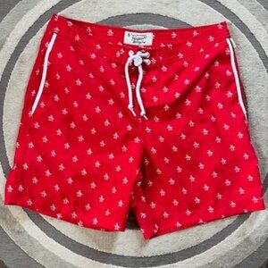 Penguin Munsing Wear Board Shorts Lined Swim Trunks Logo Red Men’s Size 30